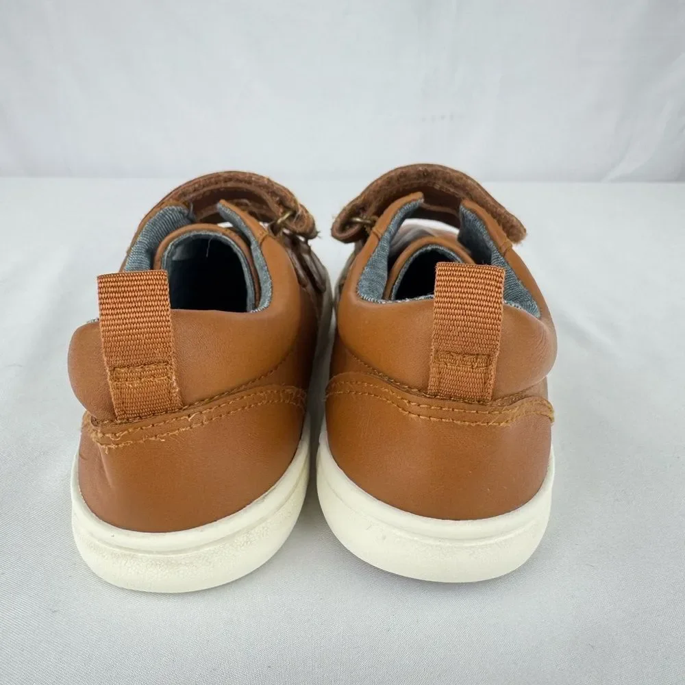 Cat & Jack Boys Hook and Loop Closure Brown Dress Shoes
